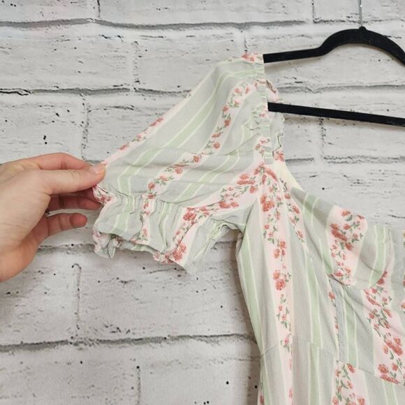 We Wore What Rosewood Cap Sleeve A-line Gown Midi Dress Multicolor Size 10 - Picture 6 of 16